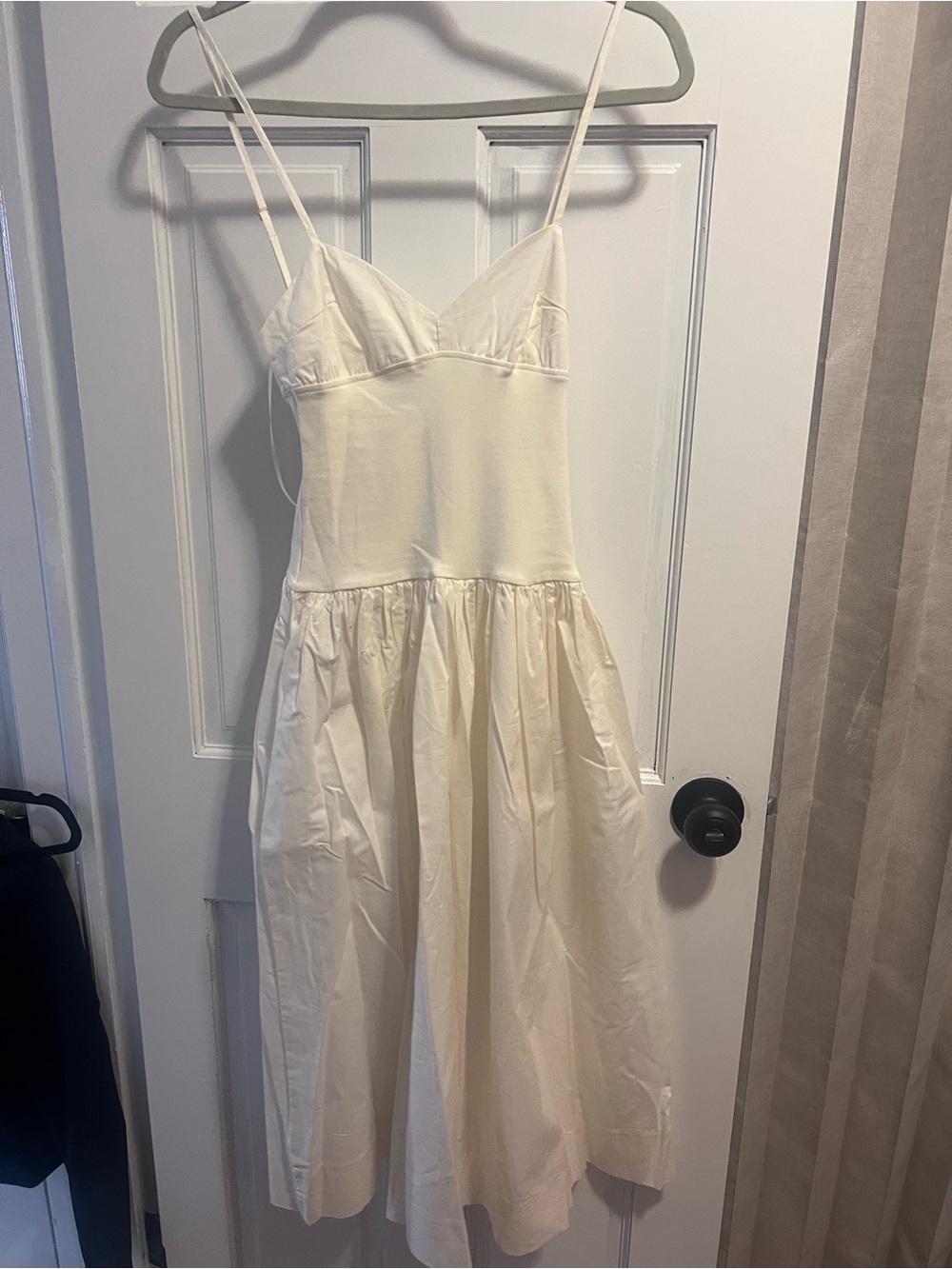 Zara Cream Spaghetti-Strap Midi Dress